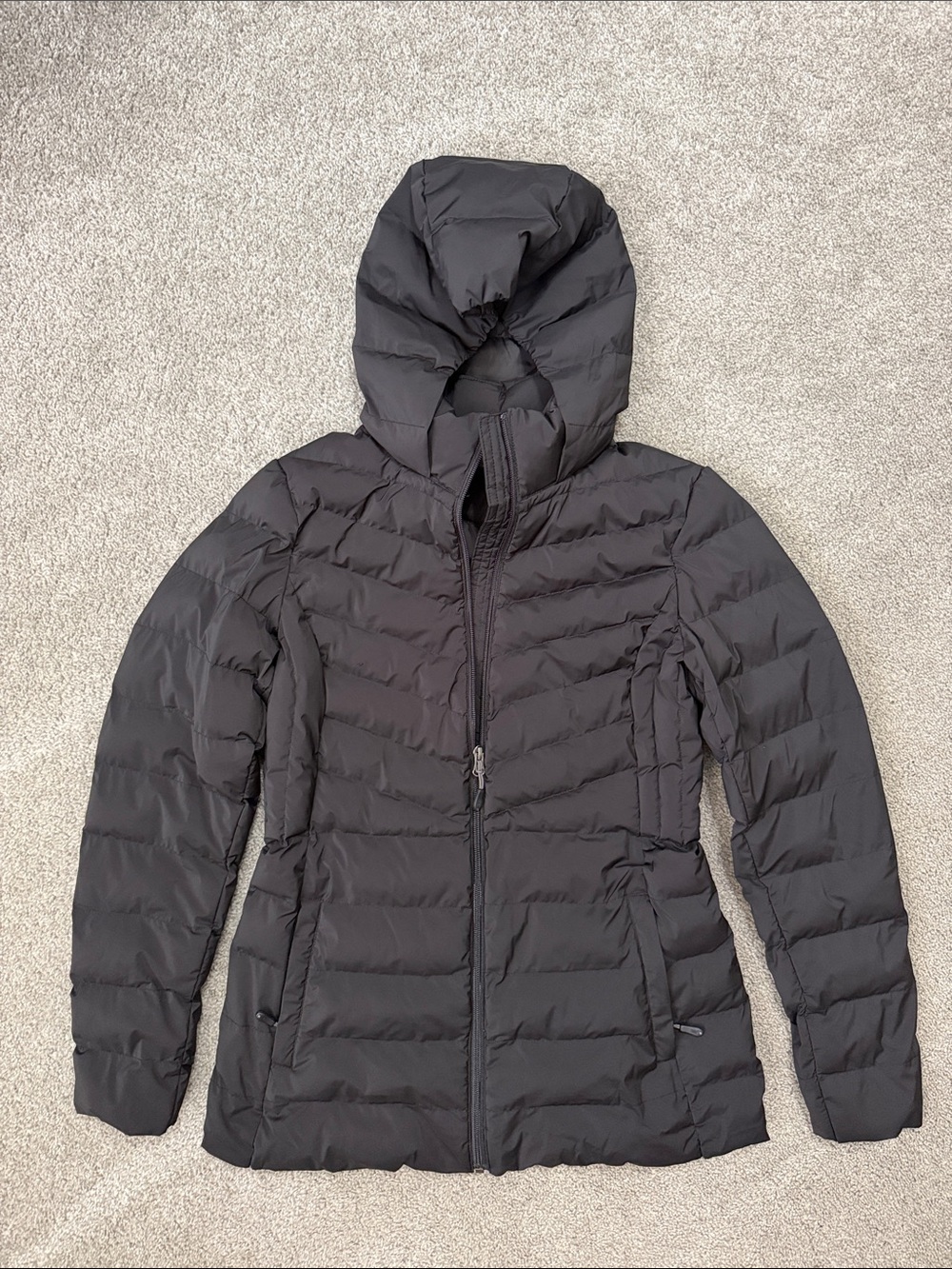 32 Degrees Heat Black Hooded Puffer Jacket - Size S